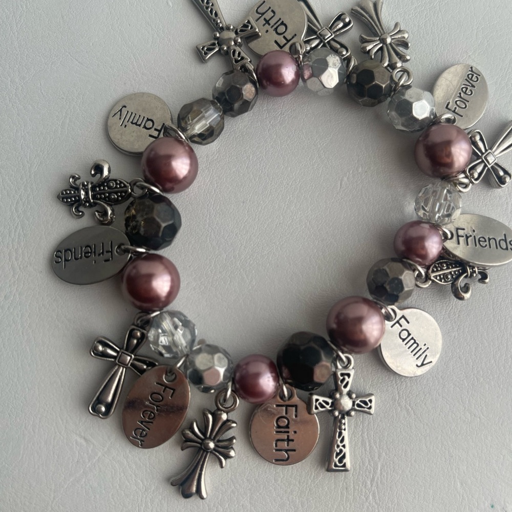 Alexa's Angels Charm Bracelet Silver Friends Family Christian Faith Jewelry